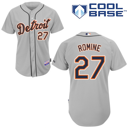 Andrew Romine #27 MLB Jersey-Detroit Tigers Men's Authentic Road Gray Cool Base Baseball Jersey